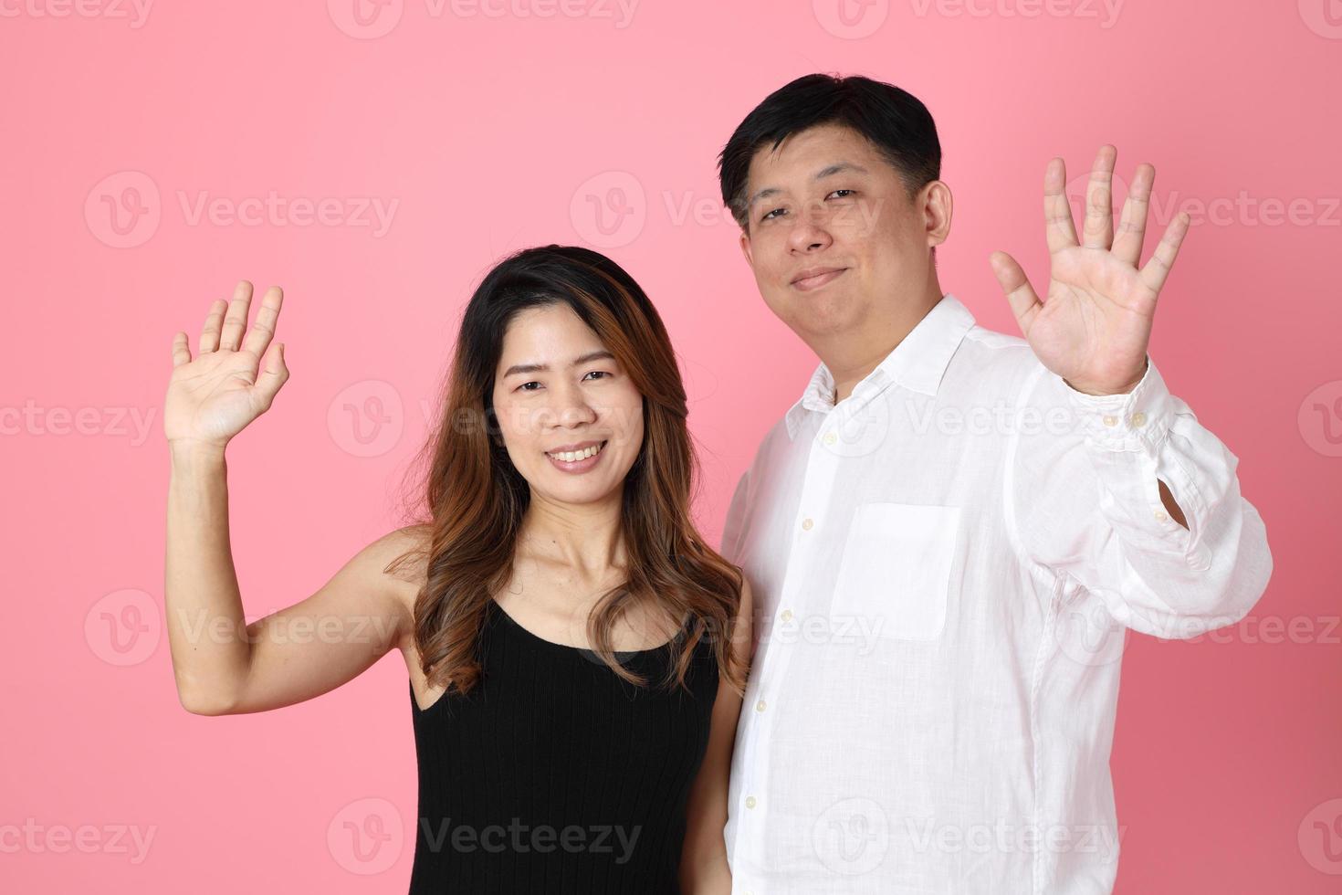 Pink Asian Couple photo