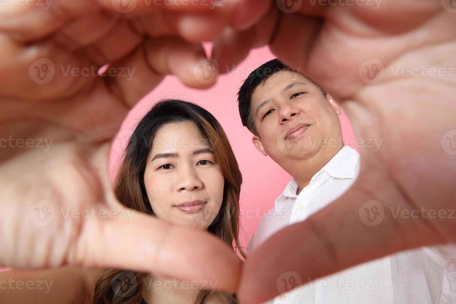 Pink Asian Couple photo