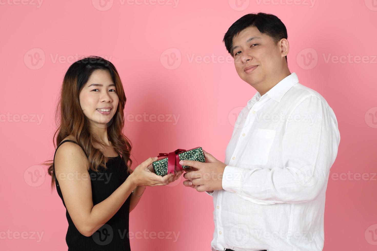 Pink Asian Couple photo