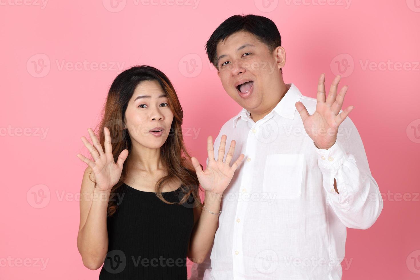 Pink Asian Couple photo