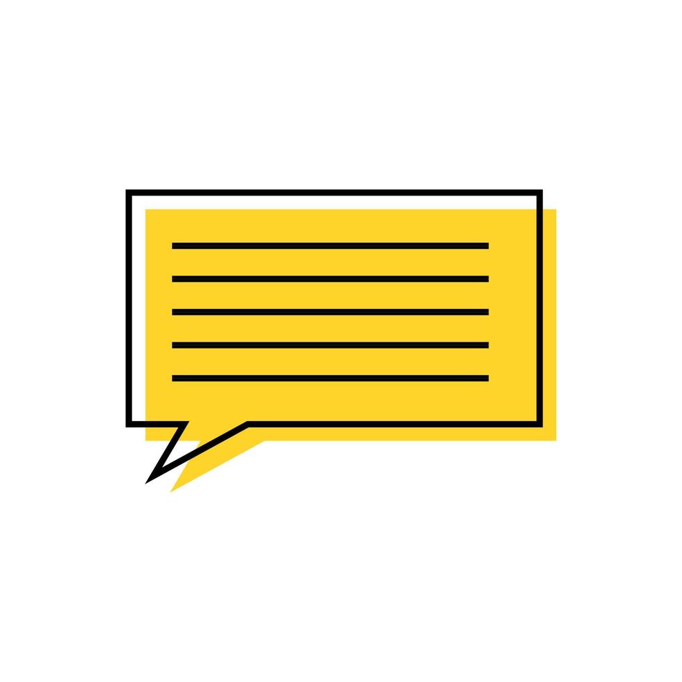 Square bubble chat yellow vector