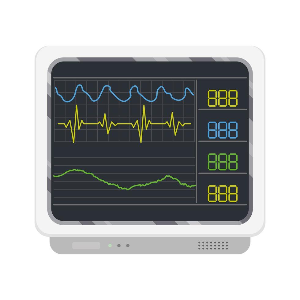 bonita máquina de electrocardiograma vector