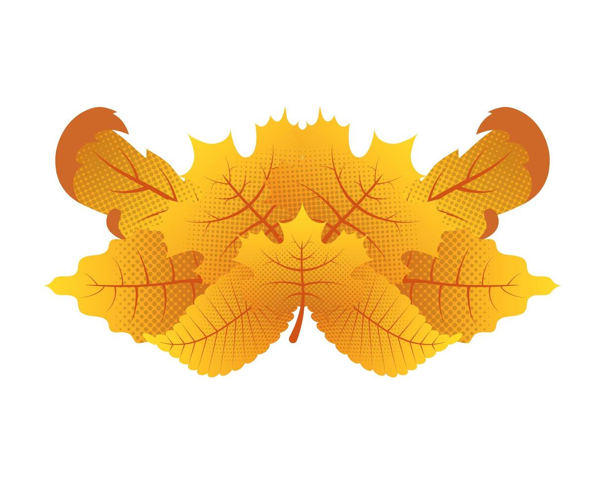 autumn leafs foliage seasonal decoration vector