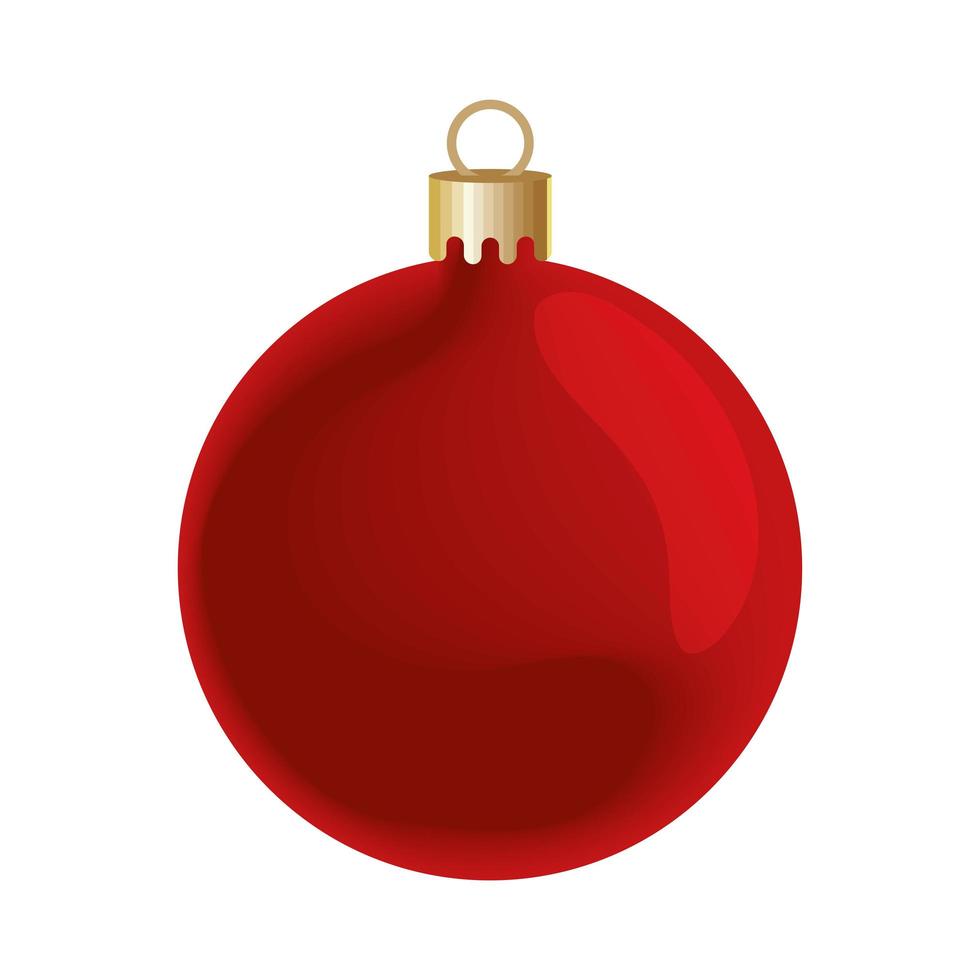great red christmas ball vector