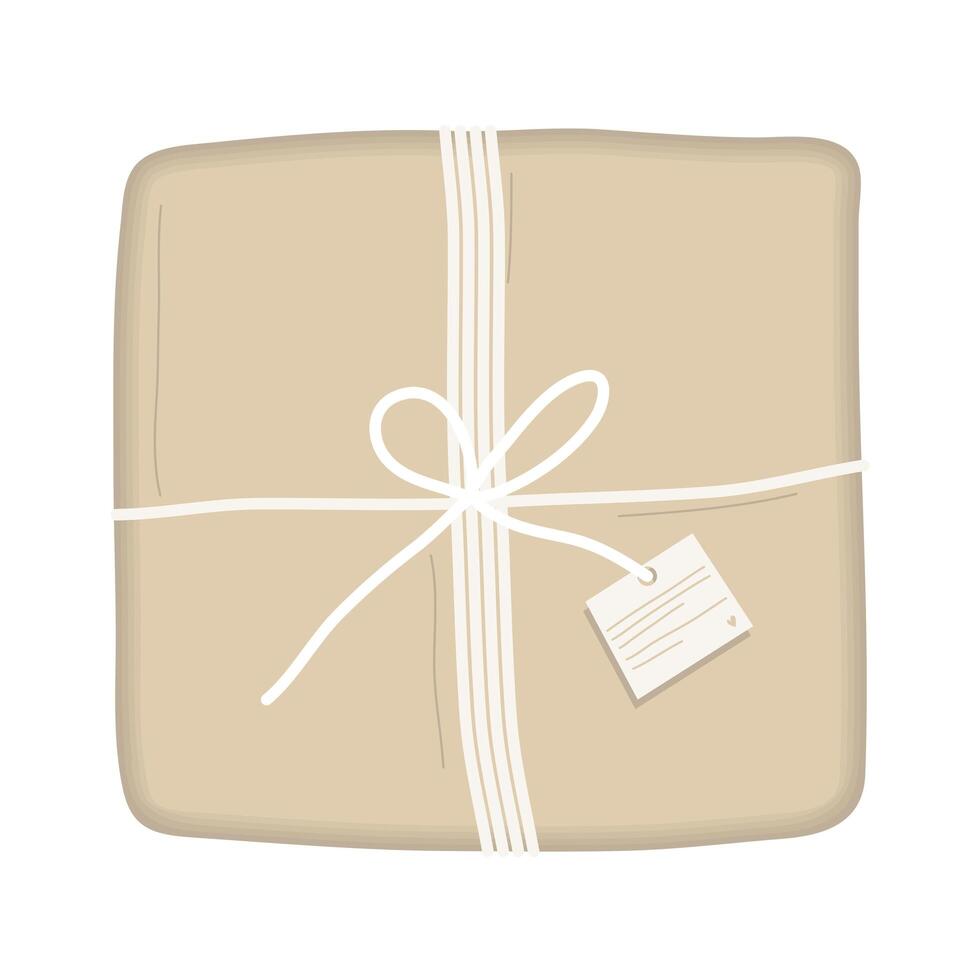 beige gift box vector