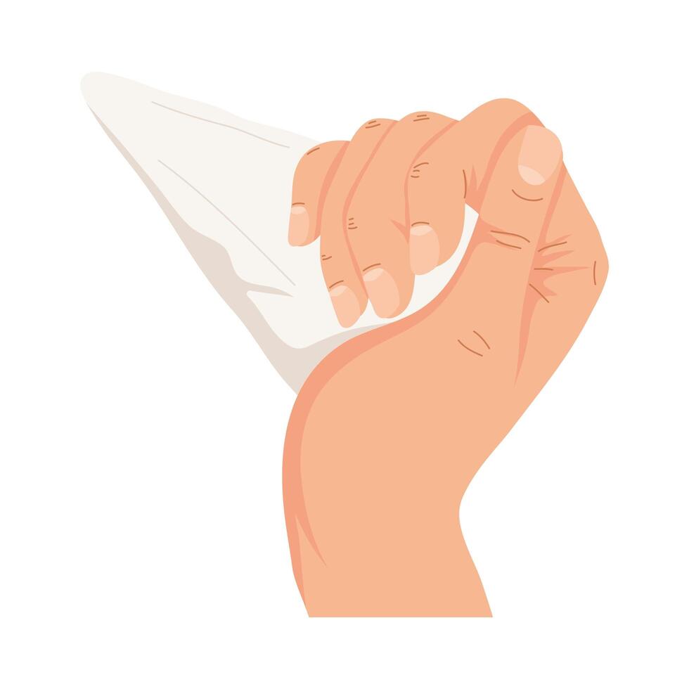 hand with pastry bag vector