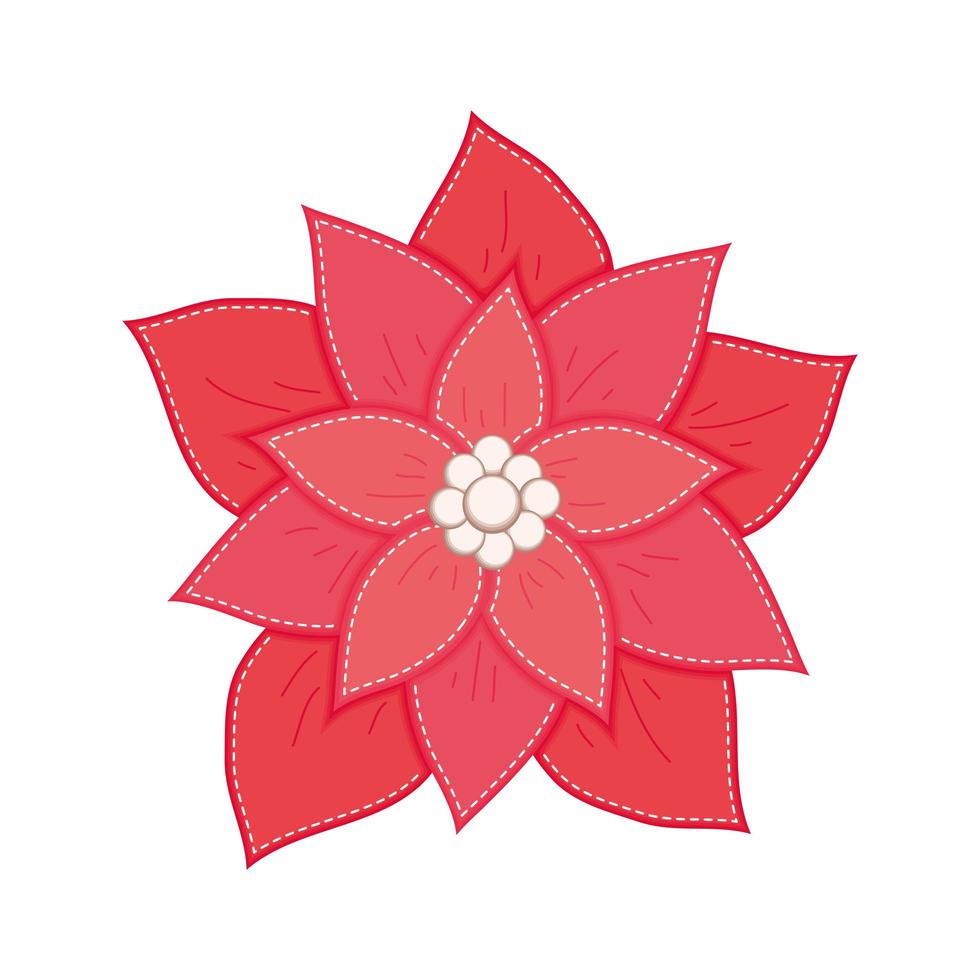 flor de navidad roja vector