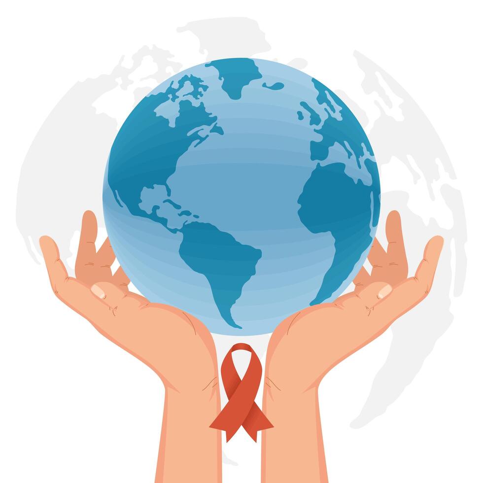 world aids day illustration vector