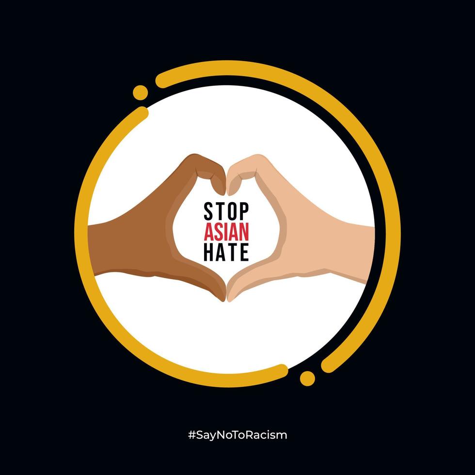 Stop Asian Hate. Suitable for social media, stickers, printing, and web banner vector
