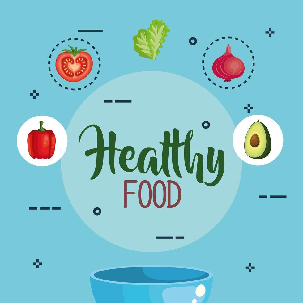 healthy food poster with set of vegetables vector