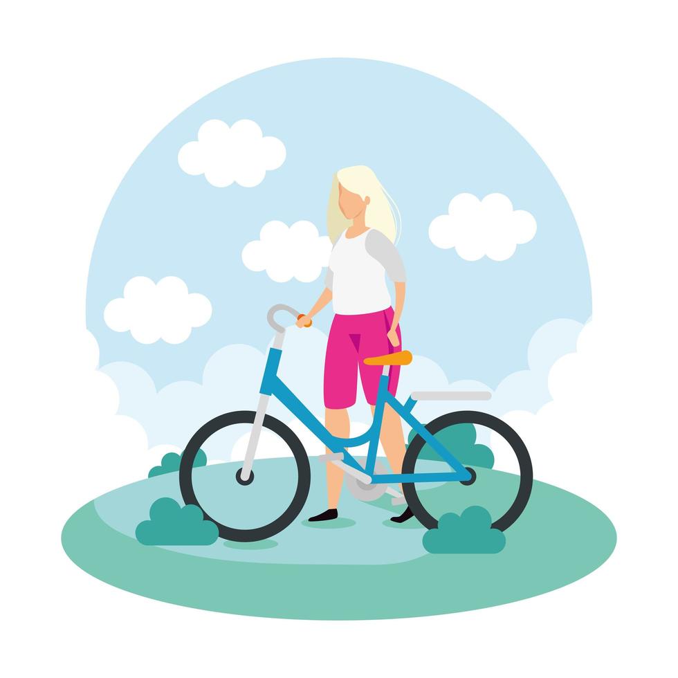 woman with blonde hair in skateboard vector