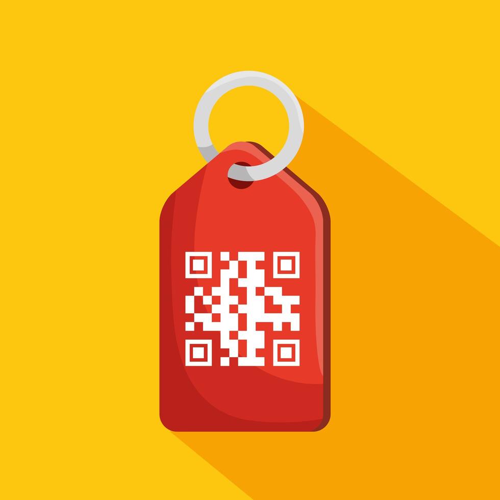 código qr en etiqueta comercial vector