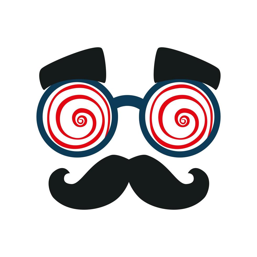 mask with crazy glasses and moustache vector