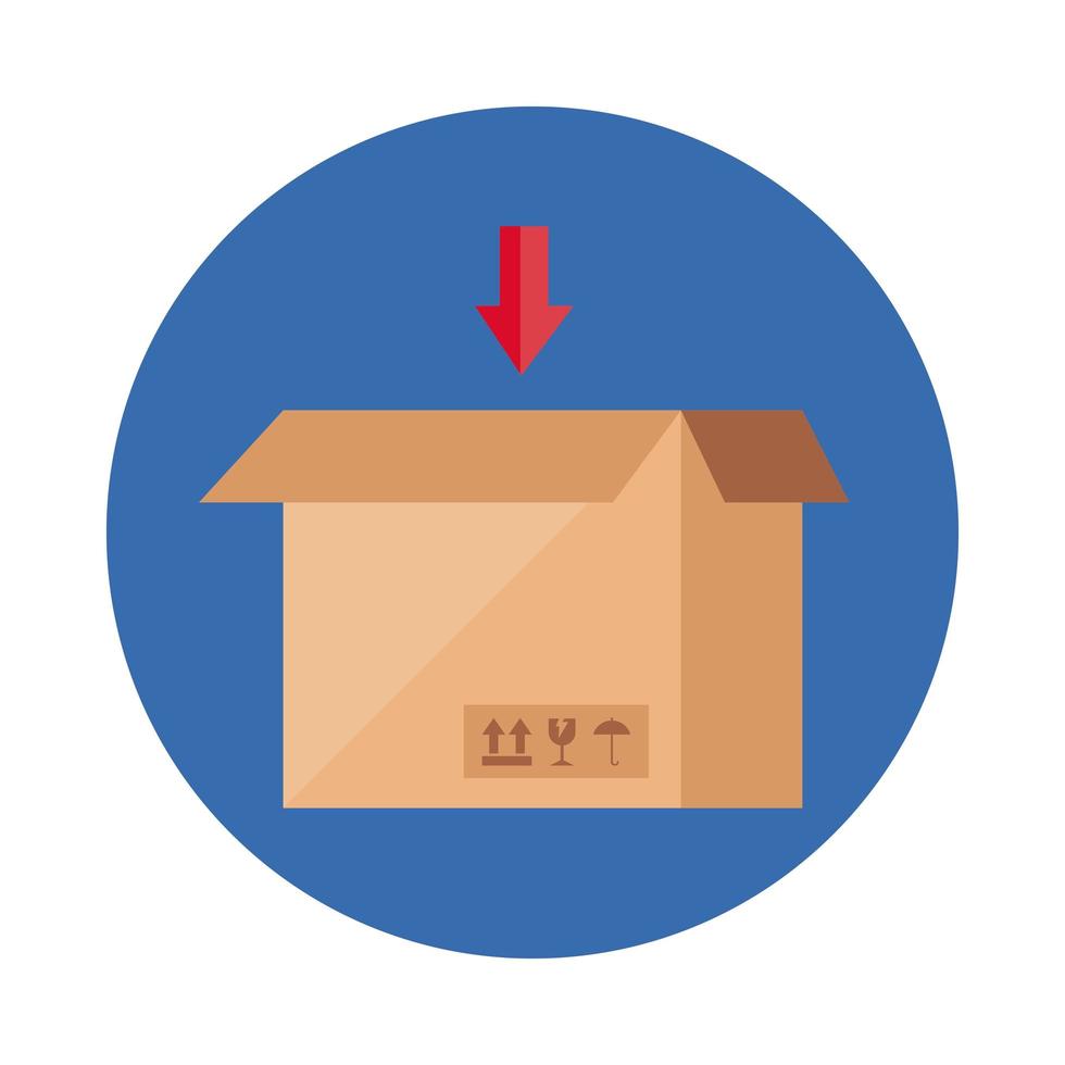 box package in frame circular vector