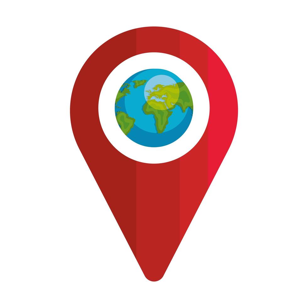 pin pointer location with planet earth isolated icon 4626334 Vector Art ...