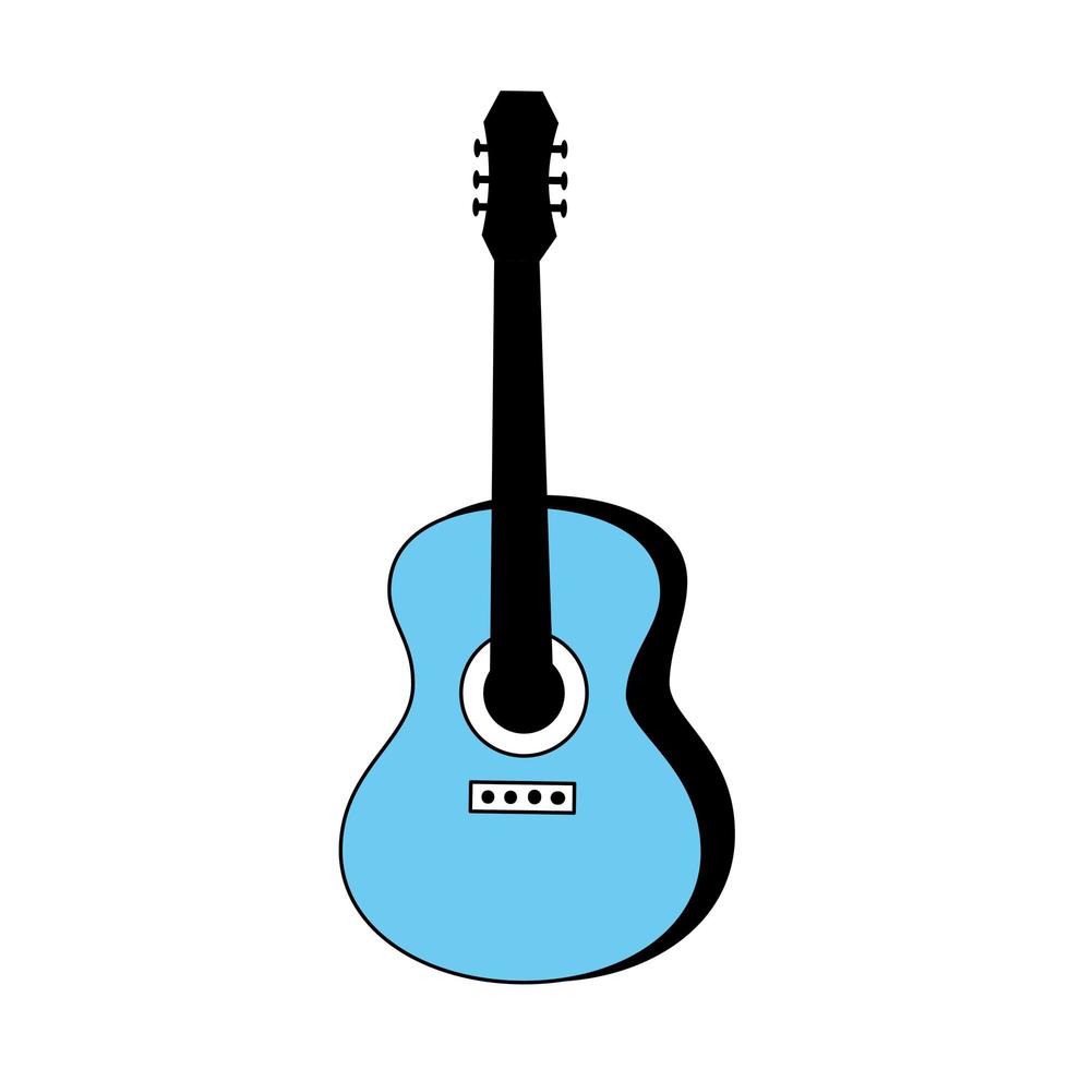 guitar instrument musical isolated icon vector