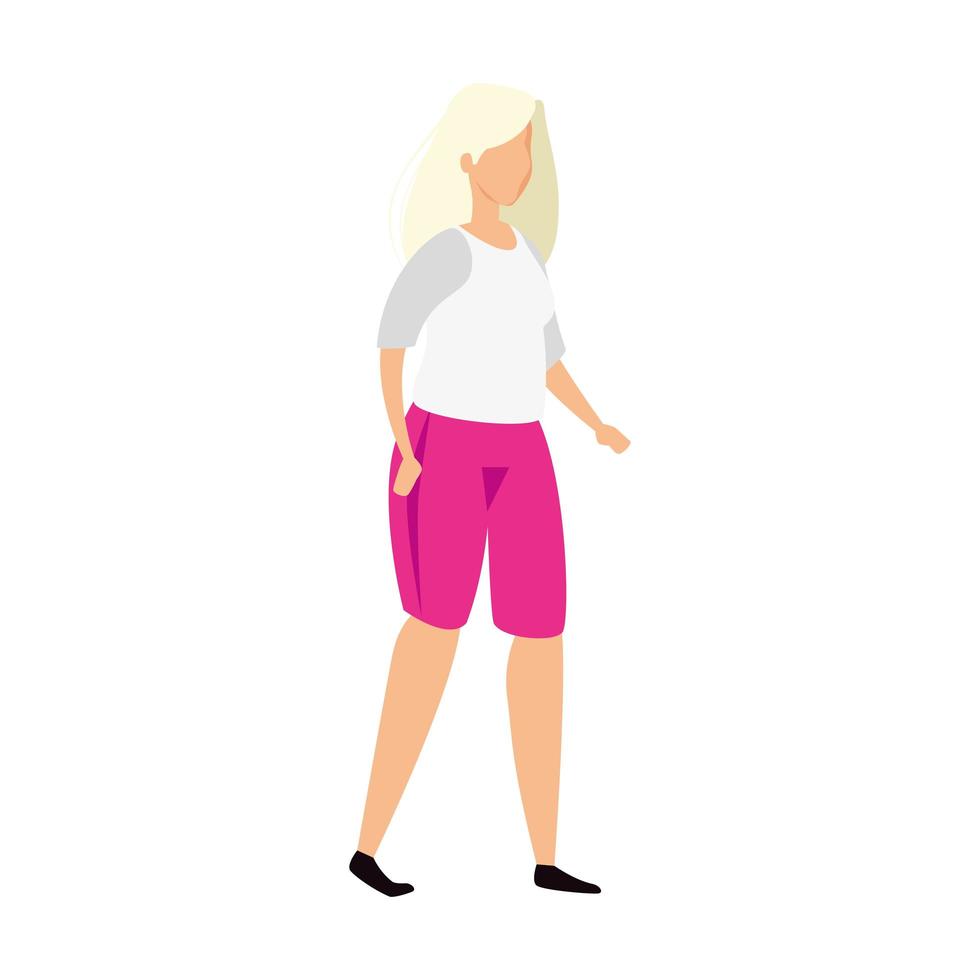 beautiful woman with blonde hair walking 4626388 Vector Art at Vecteezy