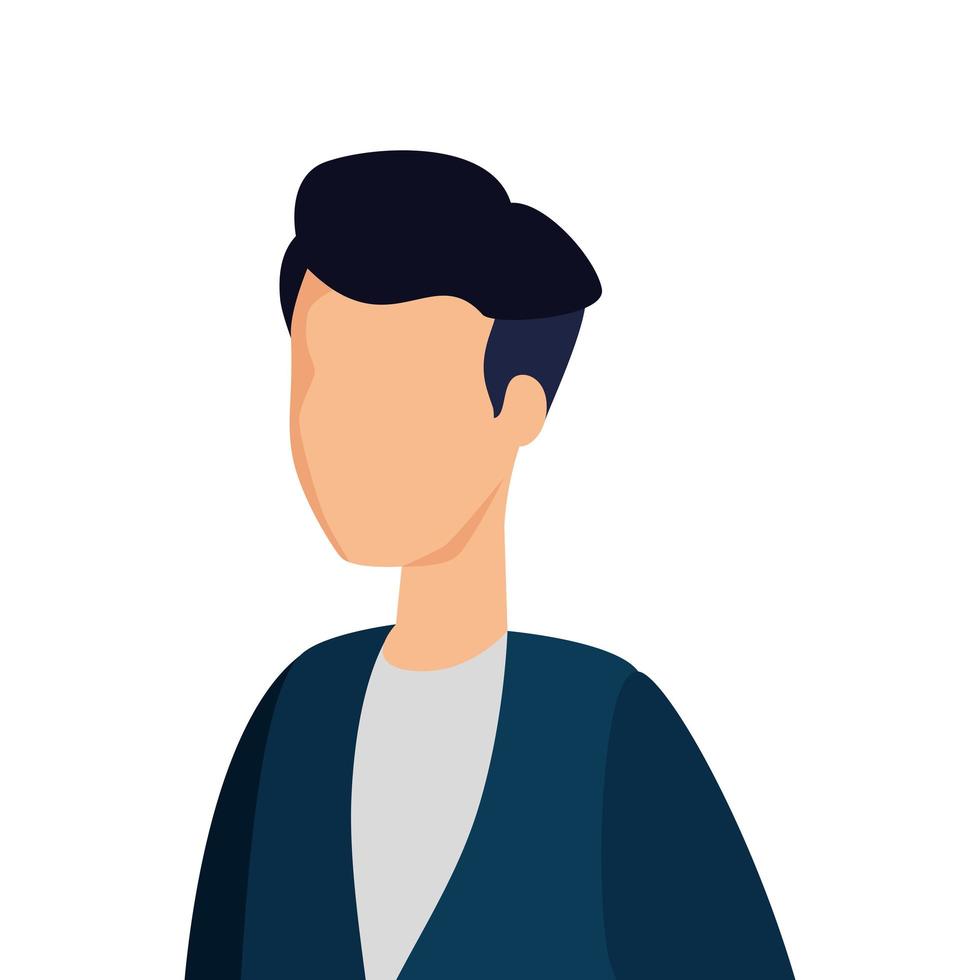 icono de personaje de avatar de hombre joven vector