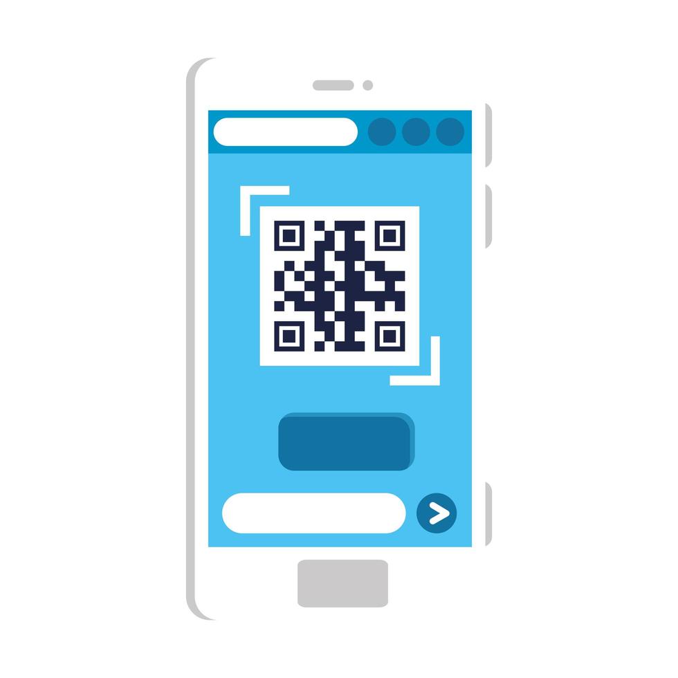 qr code inside smartphone vector design