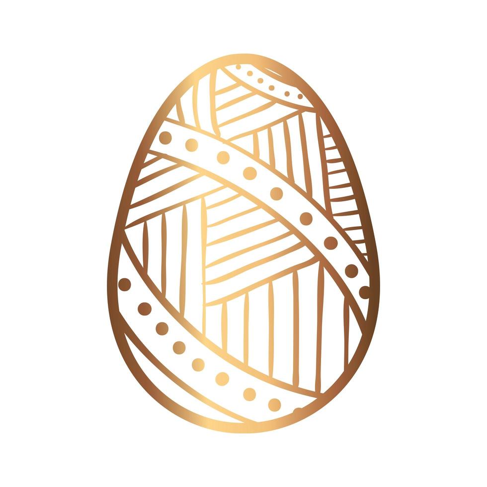 golden egg easter decorated isolated icon vector