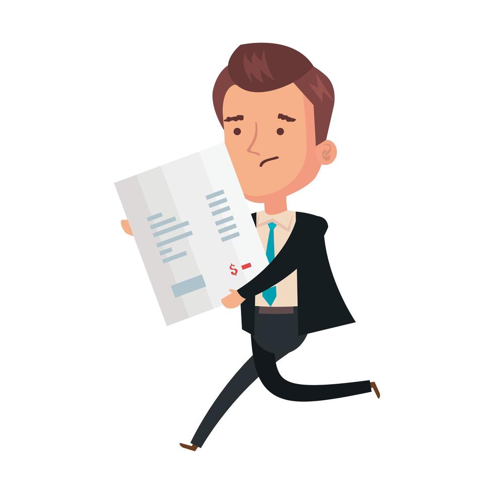 paper voucher with businessman isolated icon vector
