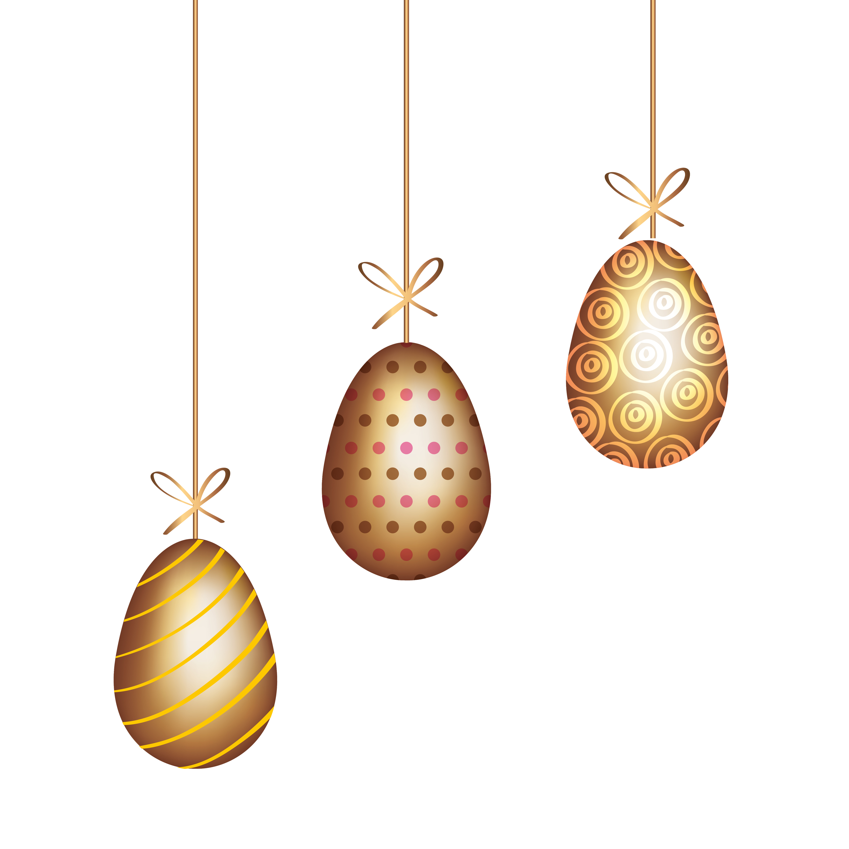 Golden Easter Eggs PNG Images