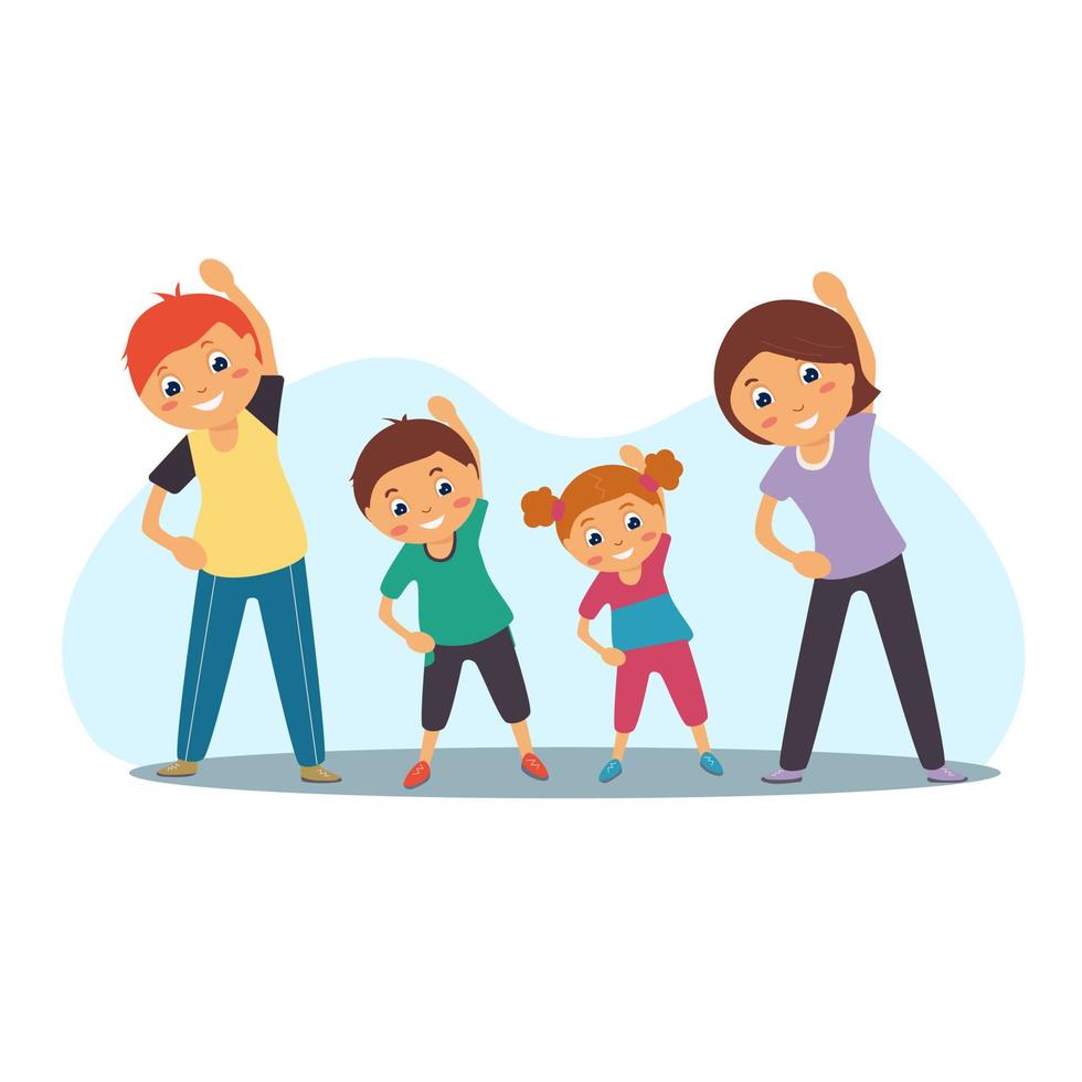 Happy family sporting activity. vector