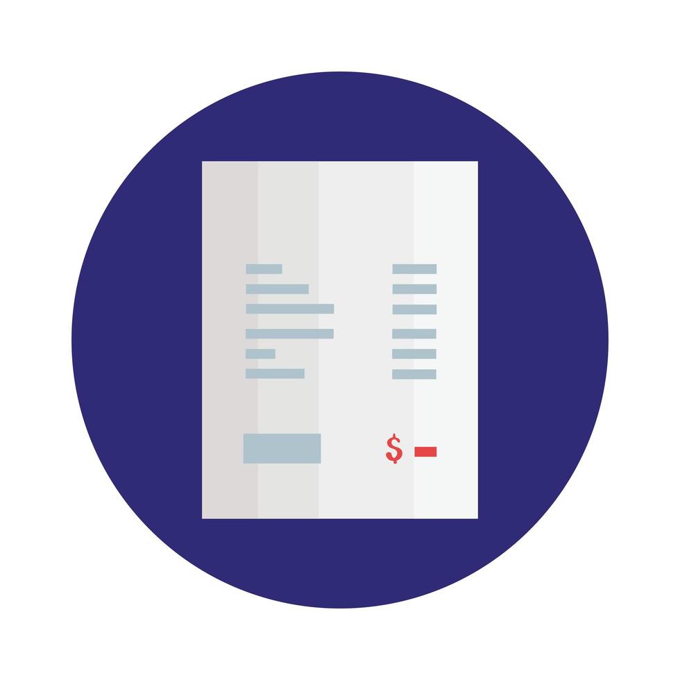 paper voucher in frame circular isolated icon vector