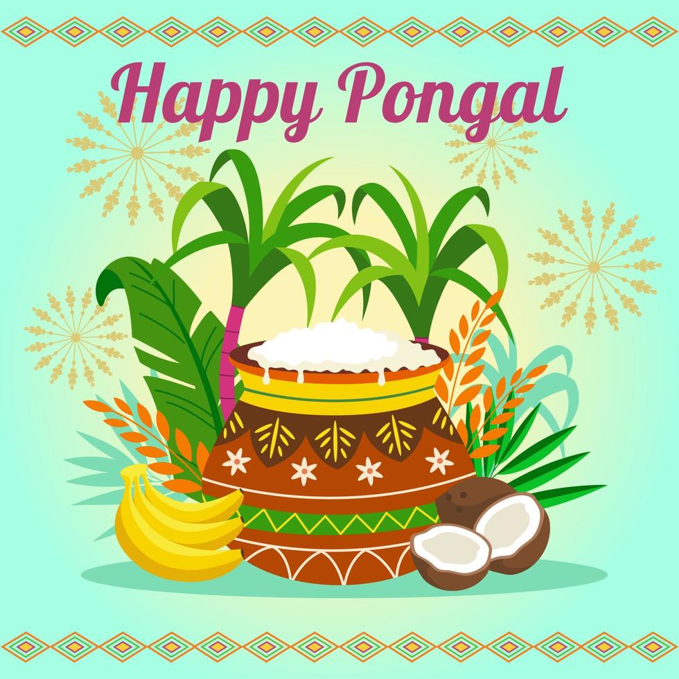 feliz dia pongal vector