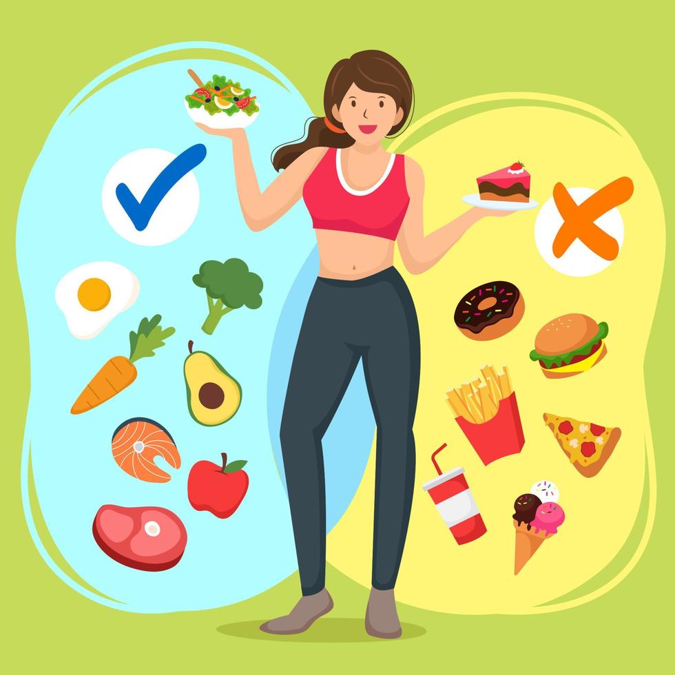 Balanced Diet for Healthy Life vector