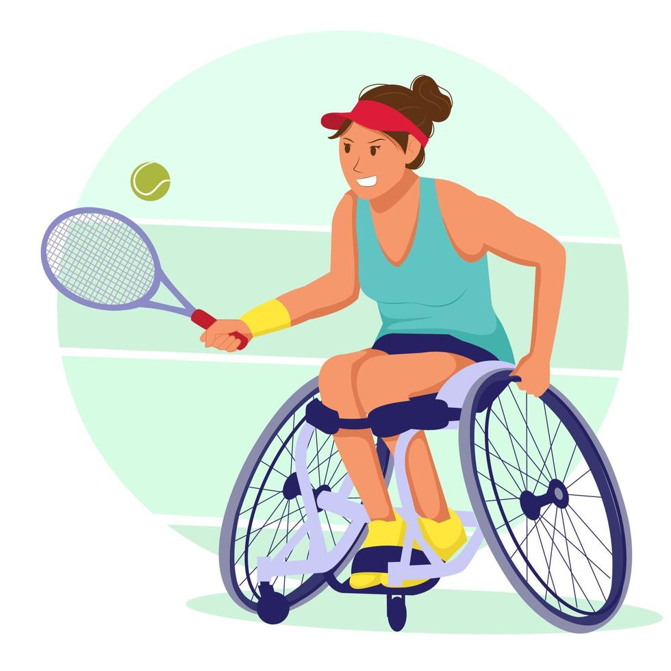 Women Tennis Paralympic vector