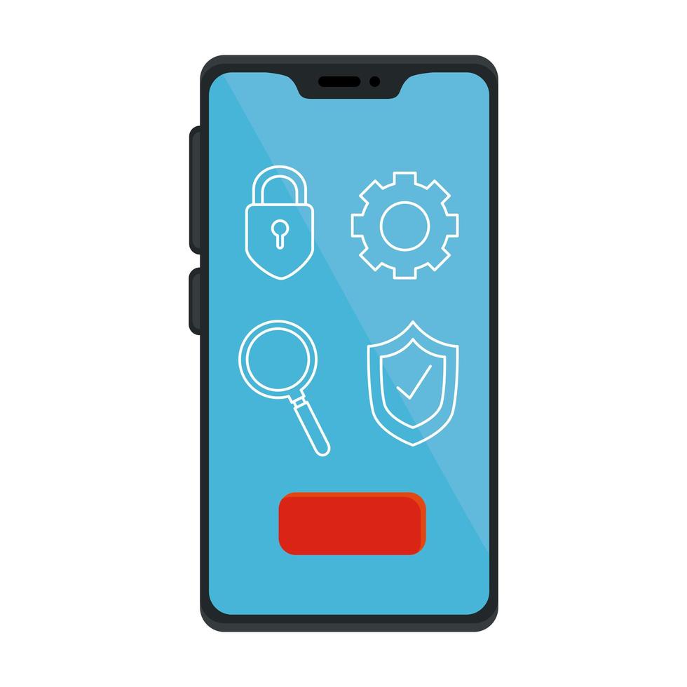 Isolated digital smartphone with icons vector design