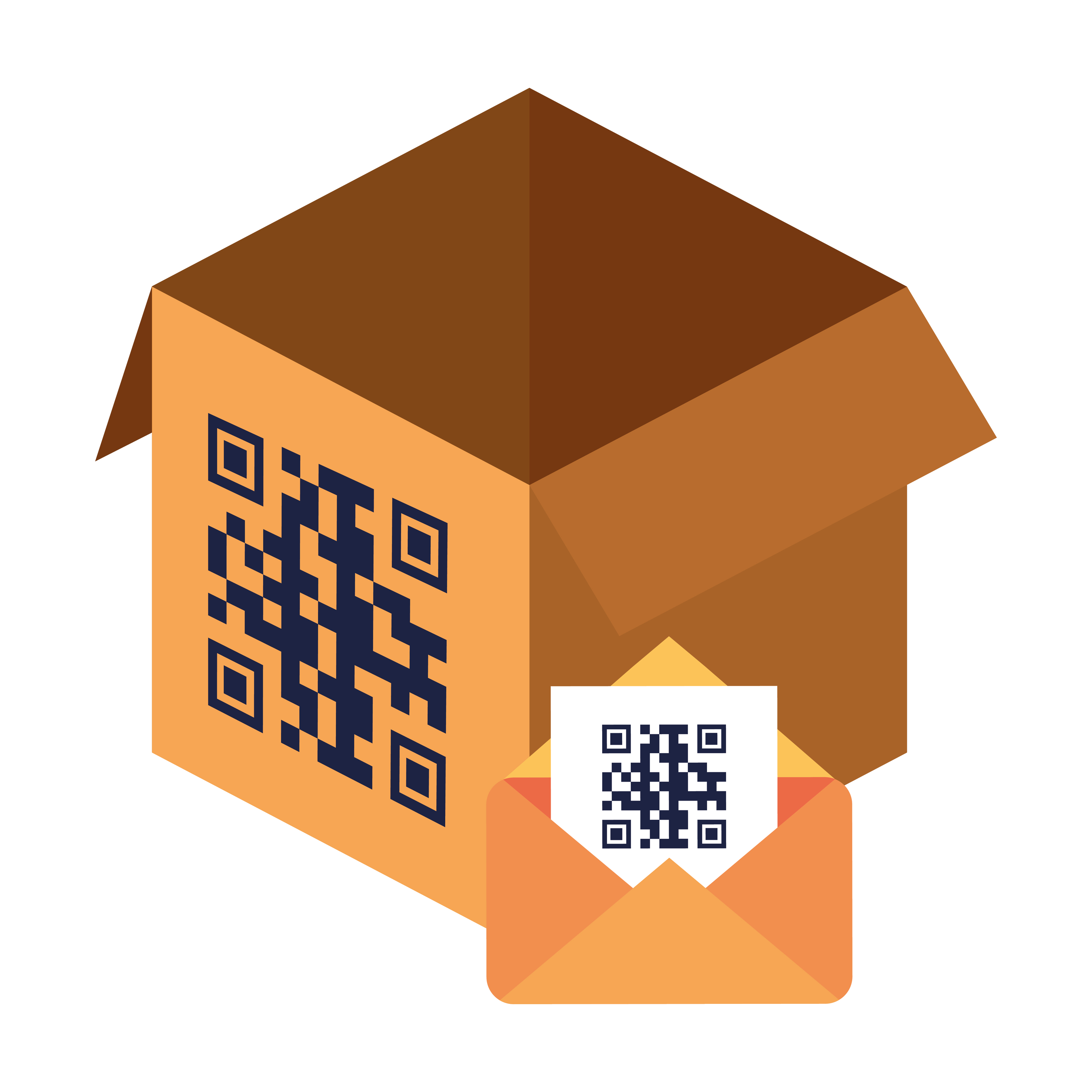qr code inside envelope and box vector design 4626731 Vector Art at ...