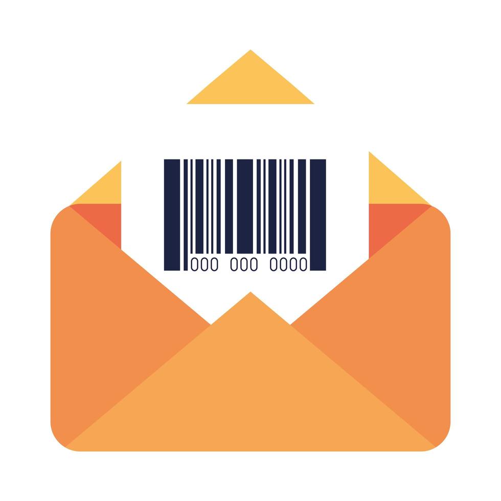 qr code inside envelope vector design