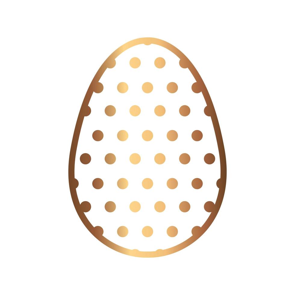 golden egg easter with dots decorated isolated icon vector