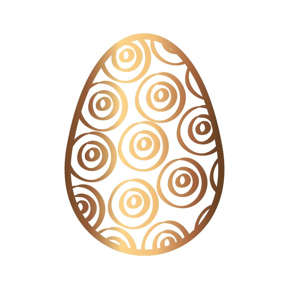 golden egg easter decorated isolated icon vector