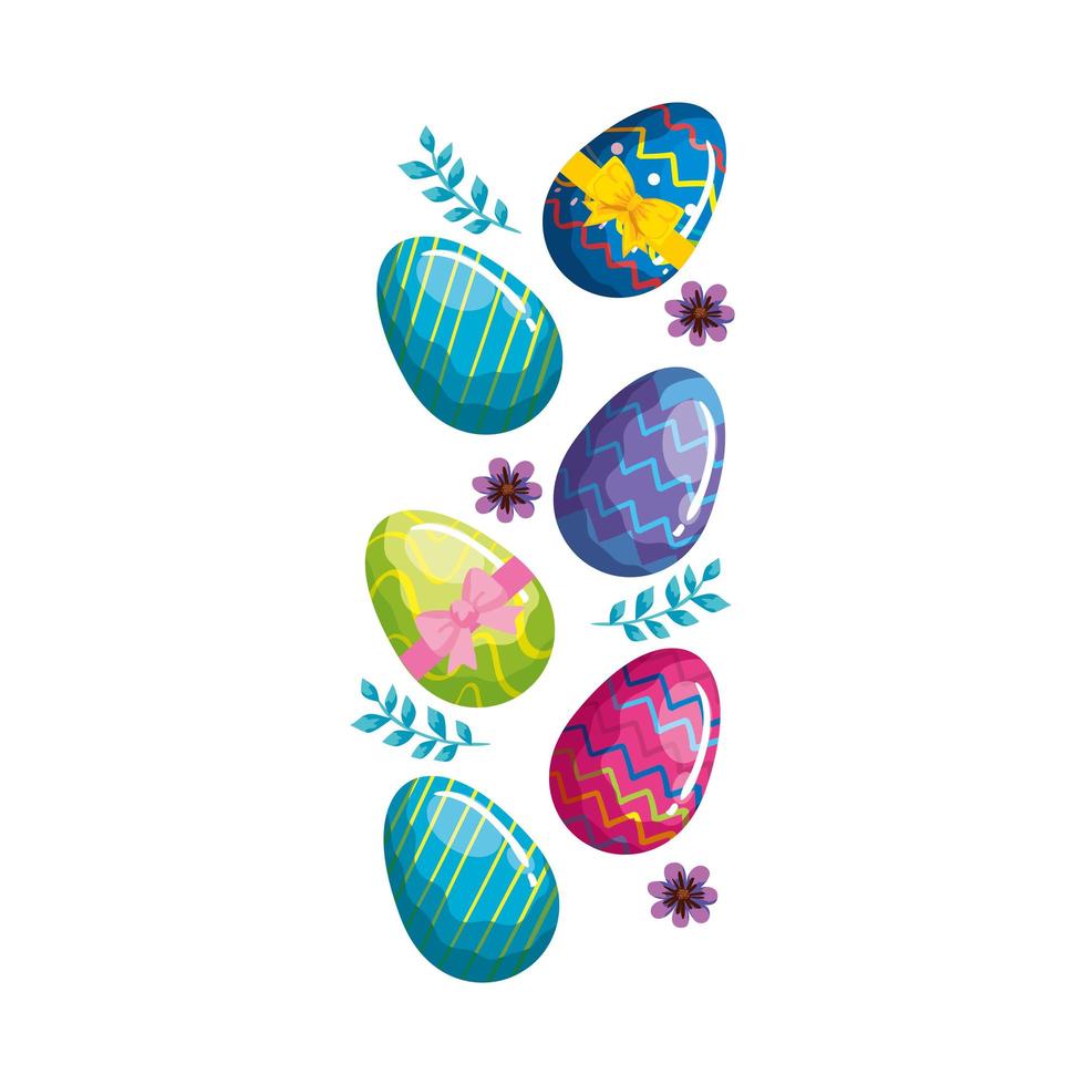 cute eggs easter decorated with flowers and leafs 4627126 Vector Art at