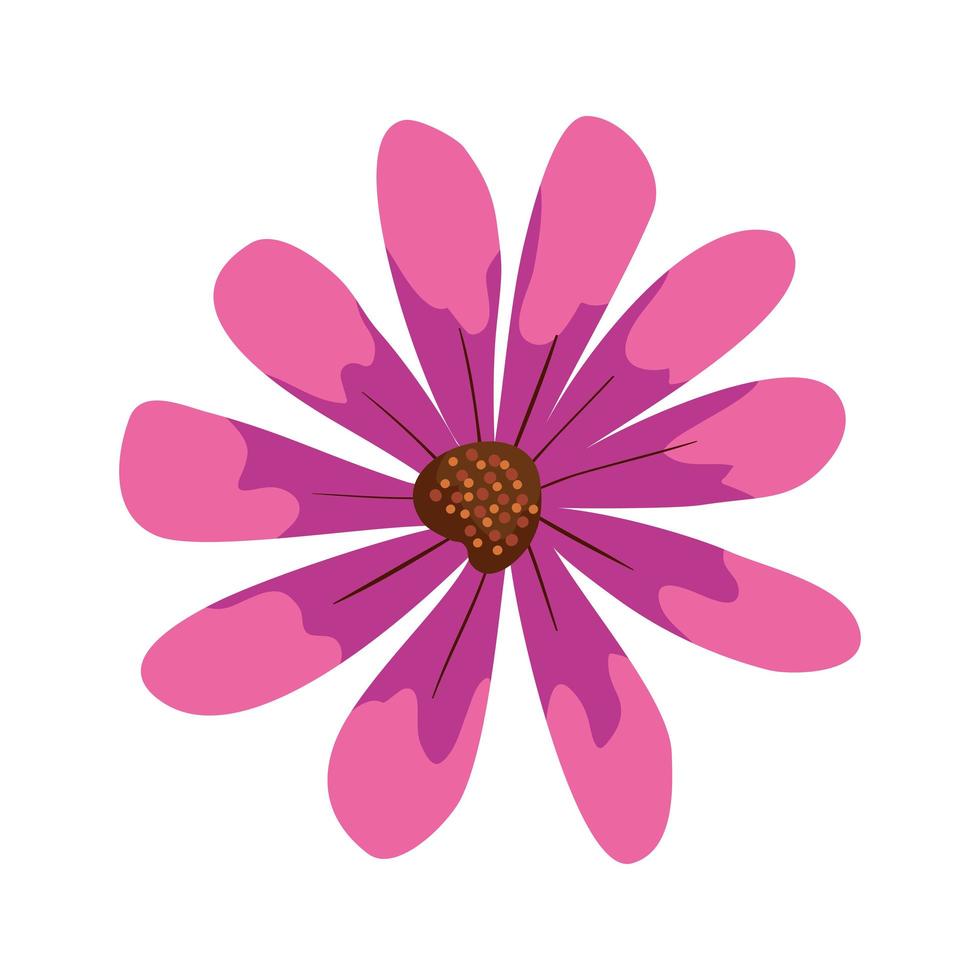 lindo, flor, naturaleza, aislado, icono vector