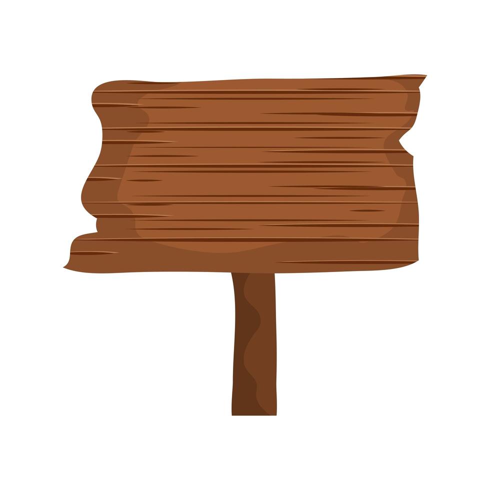 Señal de forma icono aislado de madera vector