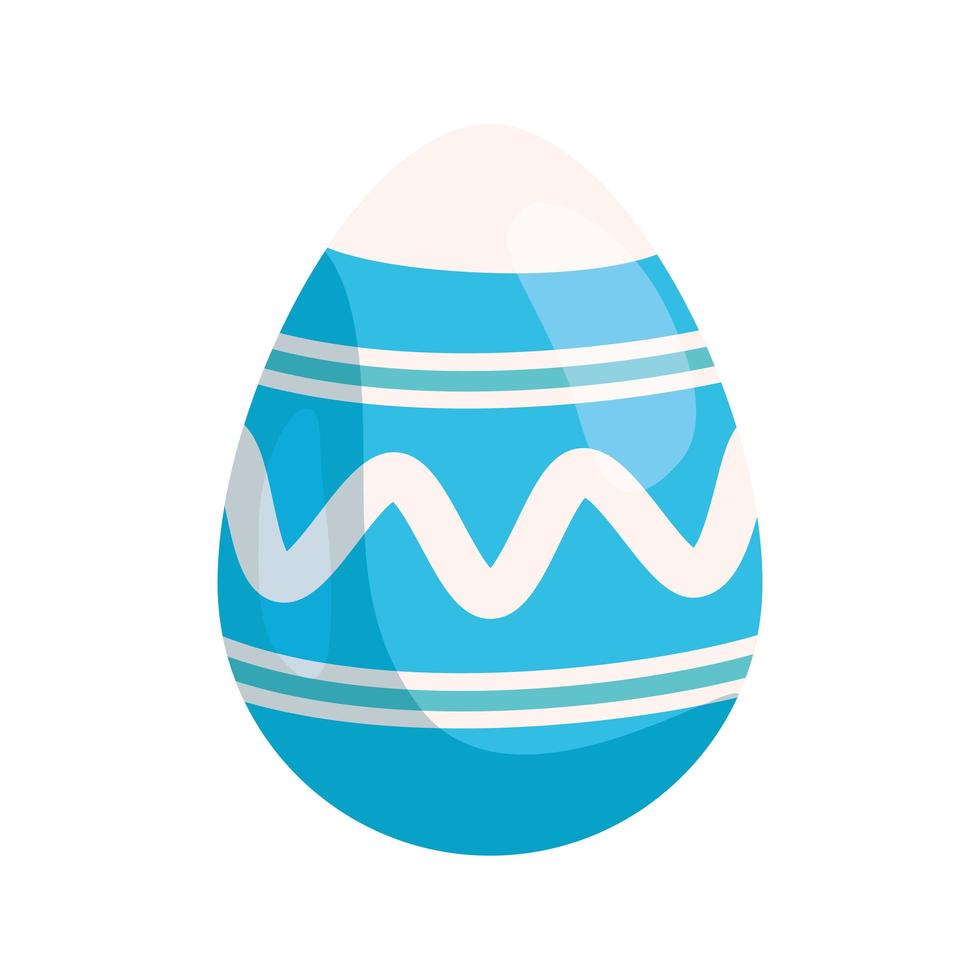 cute egg easter decorated waves lines vector