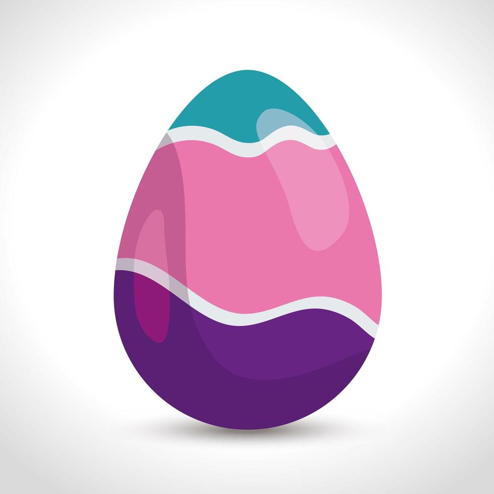 lindo huevo de pascua decorado icono vector