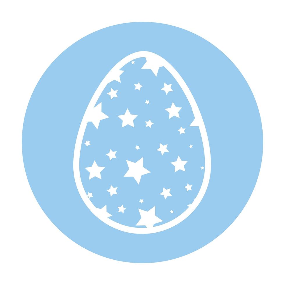 cute egg easter decorated with stars vector