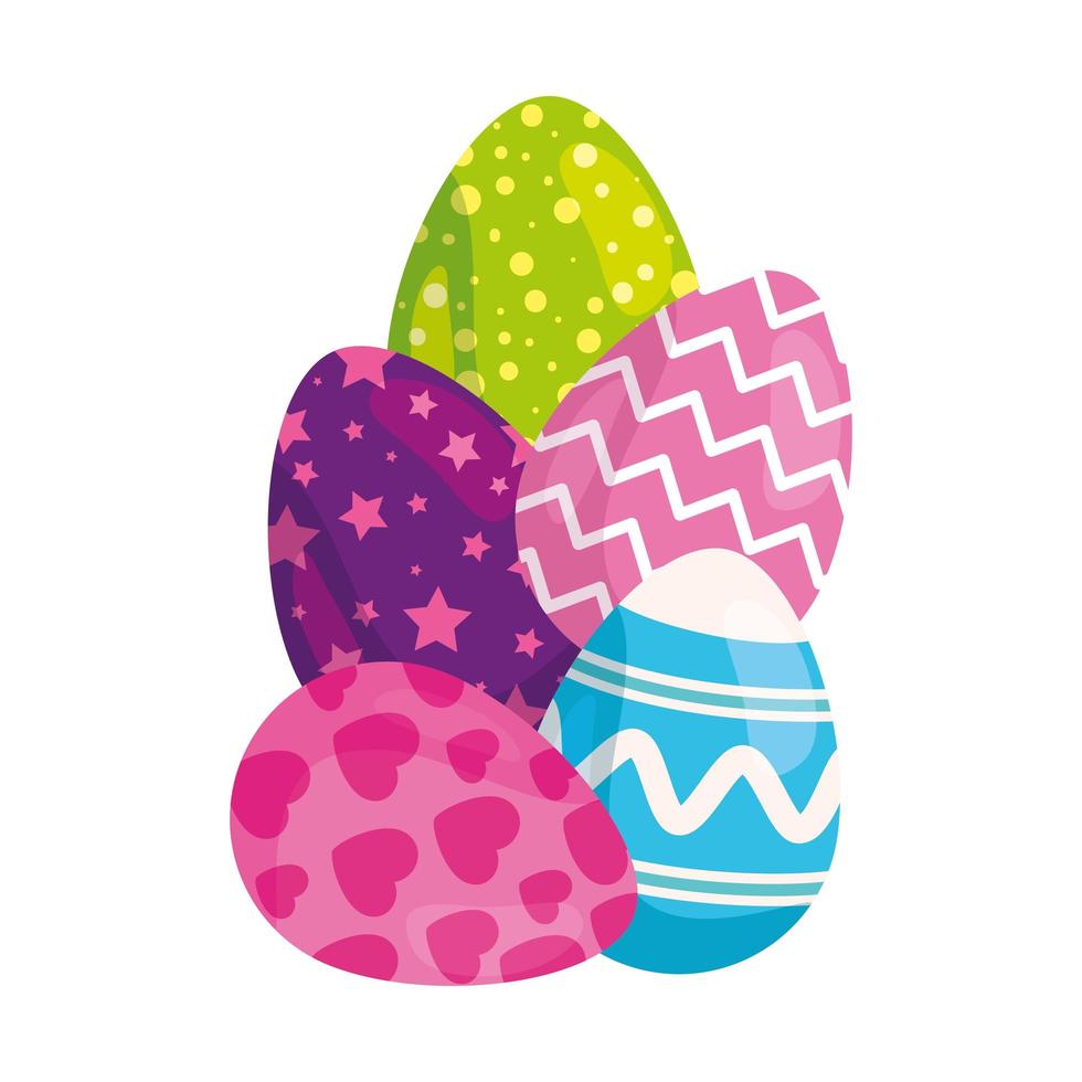 set of cute eggs easter decorated 4627510 Vector Art at Vecteezy