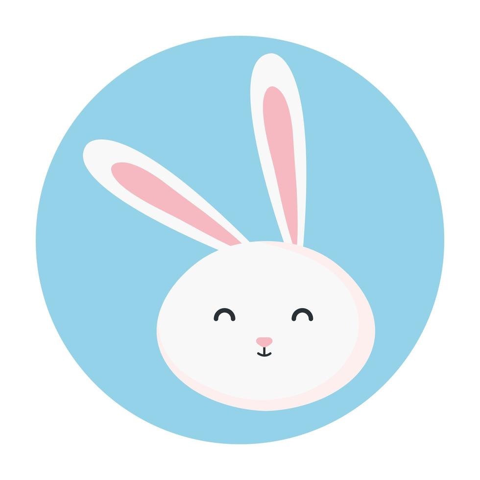 head of cute rabbit in frame circular vector