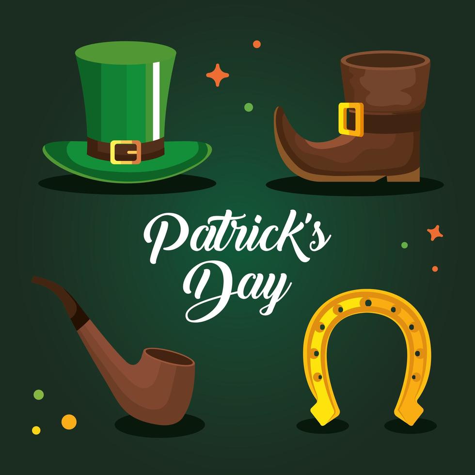 set designs of saint patrick day vector