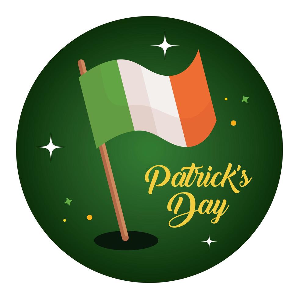 día de san patricio con bandera irlandesa vector