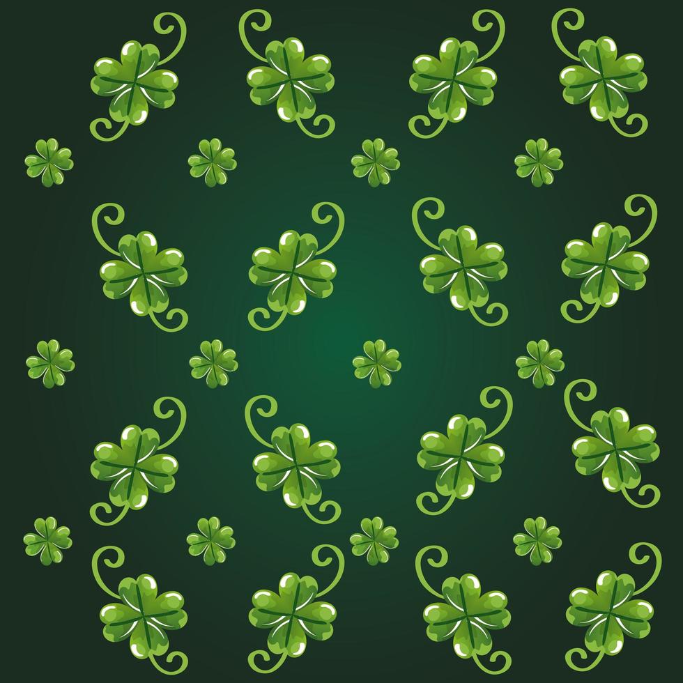 background clovers of four leafs vector