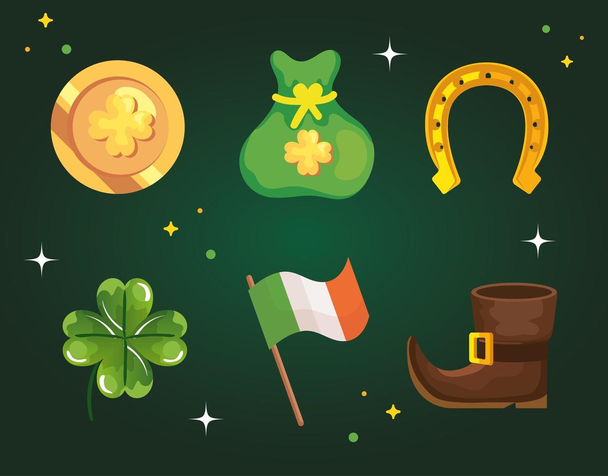 set designs of saint patrick day vector