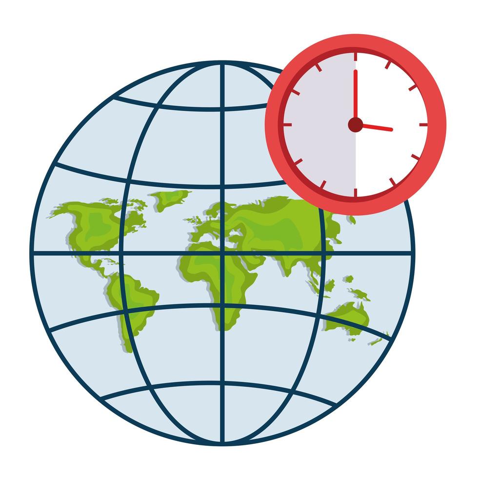 reloj aislado y diseño vectorial de esfera global vector