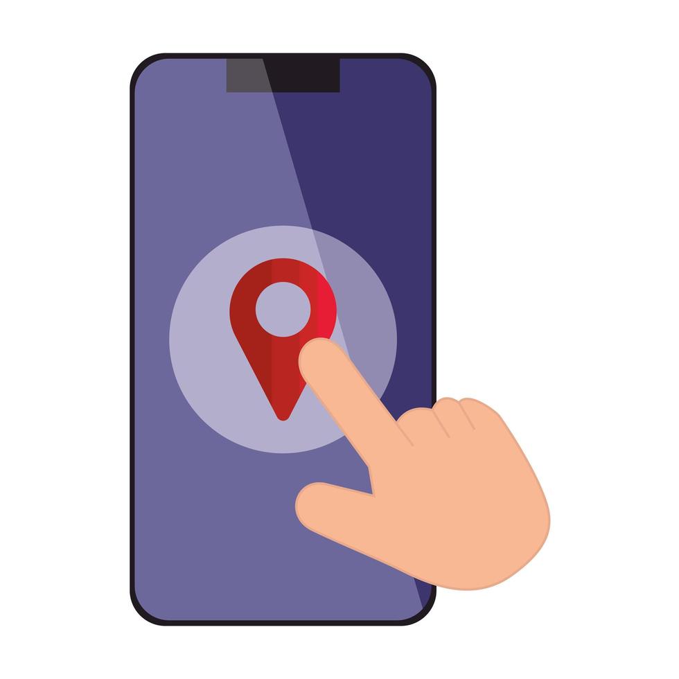 Isolated delivery gps mark inside smartphone vector design